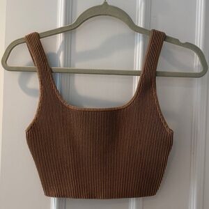 Aritzia sculpt knit cropped tank